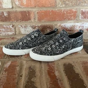 Black paisley sneakers
